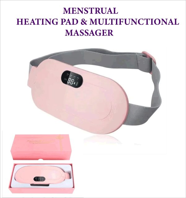 Portable Menstrual Heating Pad Belt for Women – Electric Period Pain Relief Massager with 3 Heat Levels & 4 Massage Modes