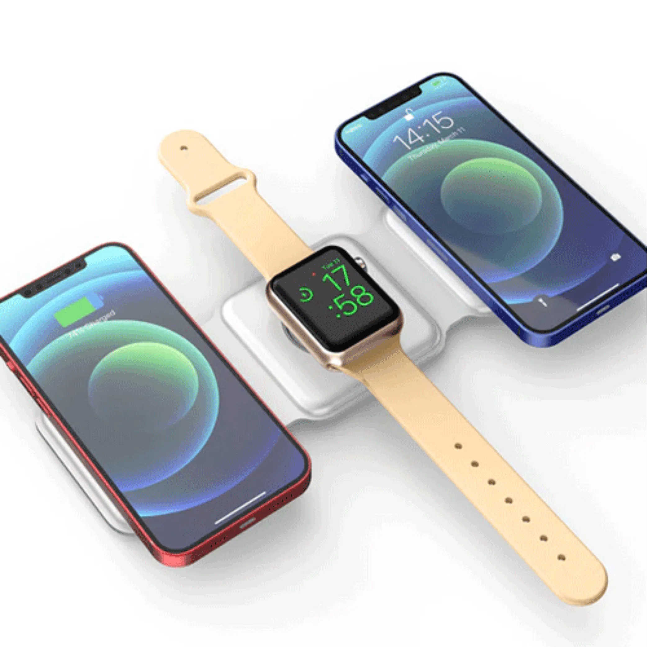 3-in-1 Wireless Charger for iPhone AirPods Smartwatch - Gadget Hub Pakistan