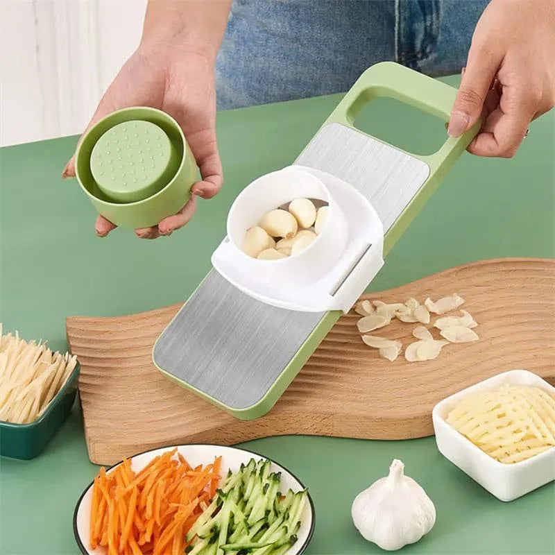 5-in-1 Vegetable Cutter Stainless Steel Slicer Kitchen Tool - Front View