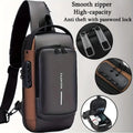 Men's Anti-Theft Sling Bag | Waterproof Chest Bag | USB Charging Port | TSA Lock | Random Colour