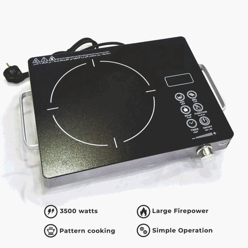 3500W Infrared Electric Stove Touch Control LED Display - Front View