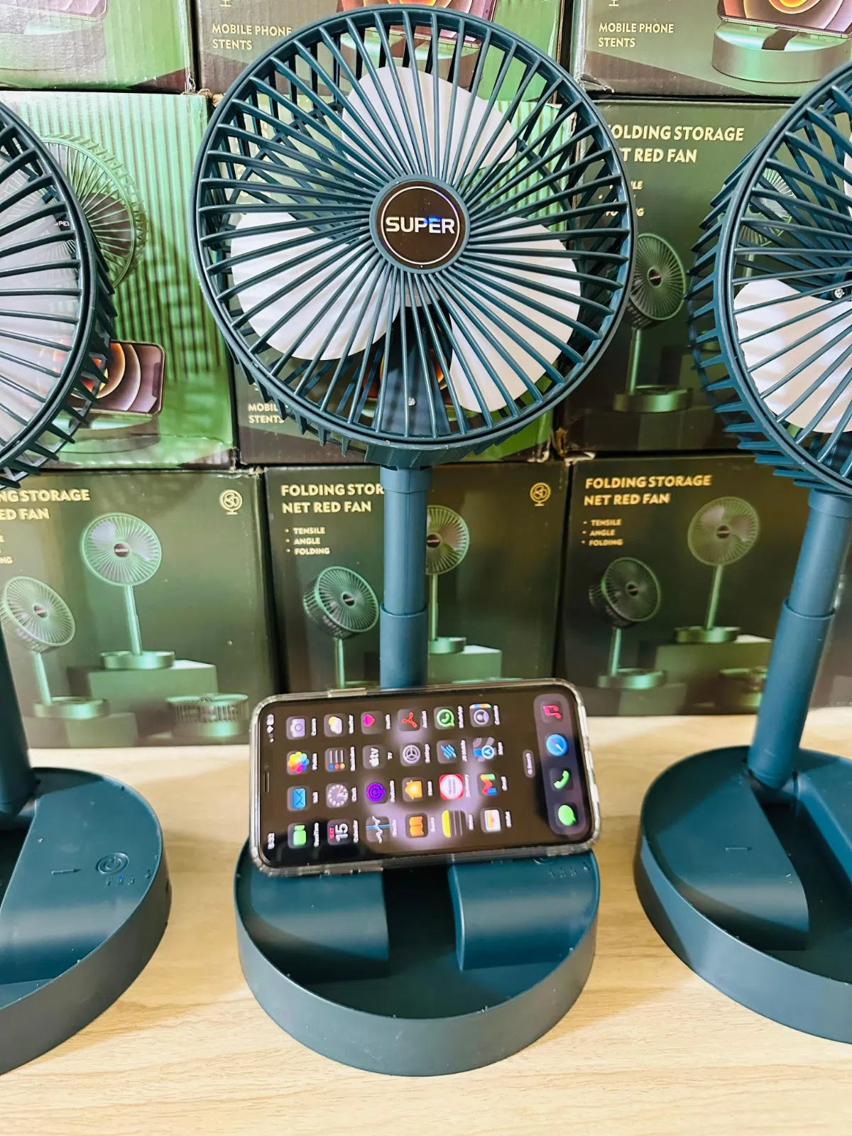 Rechargeable Desk Fan 3 Speed Settings Adjustable Height