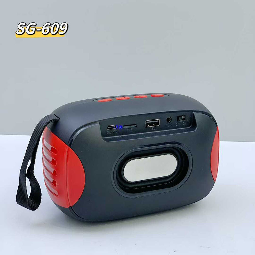 SG-609 Portable Wireless Blue-tooth Speaker LED Colorful Light Stereo Bass Woofer Active FM Radio Hifi Outdoor Music BT Speaker