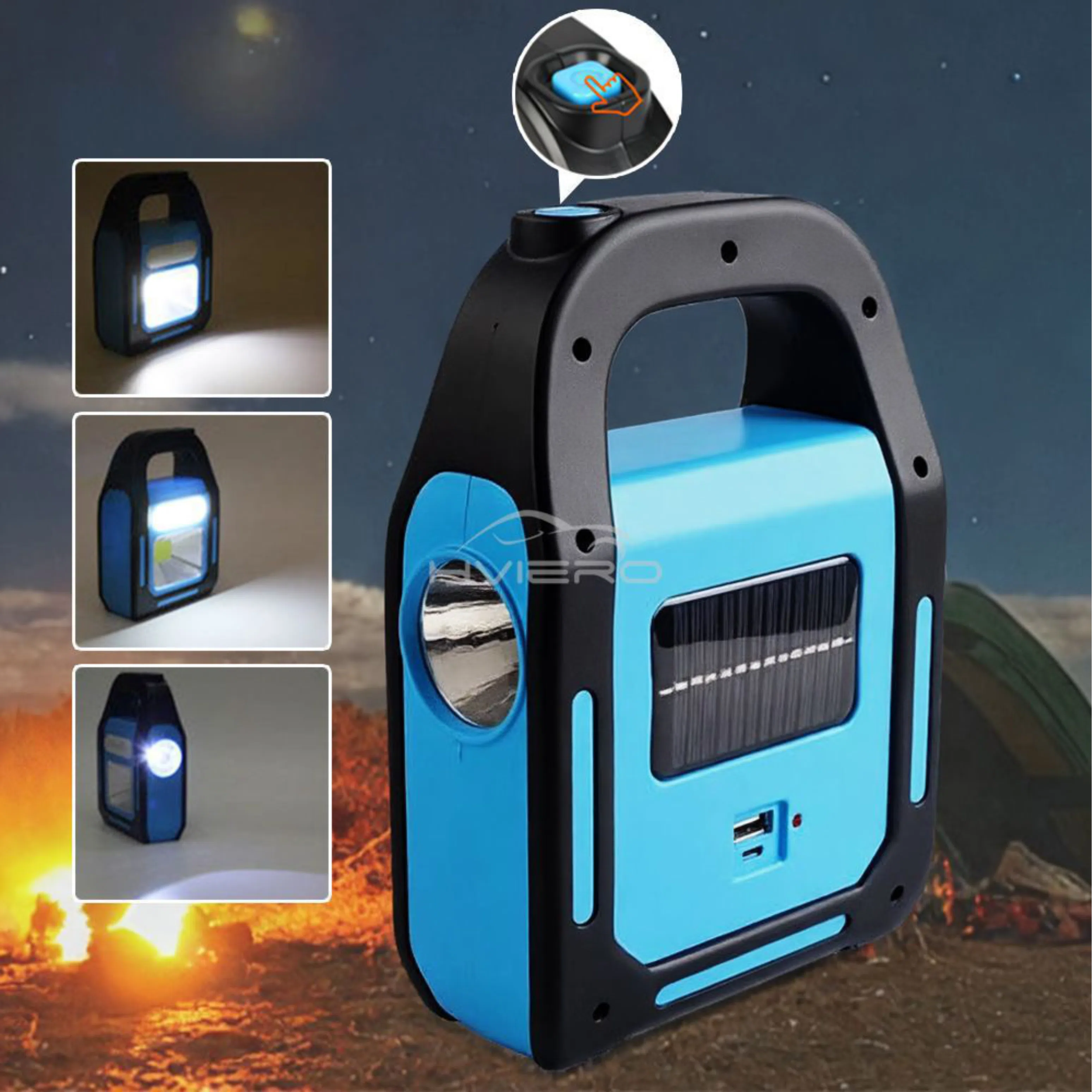 Hurry Bolt LED Light Solar Panel USB Charging - Side View