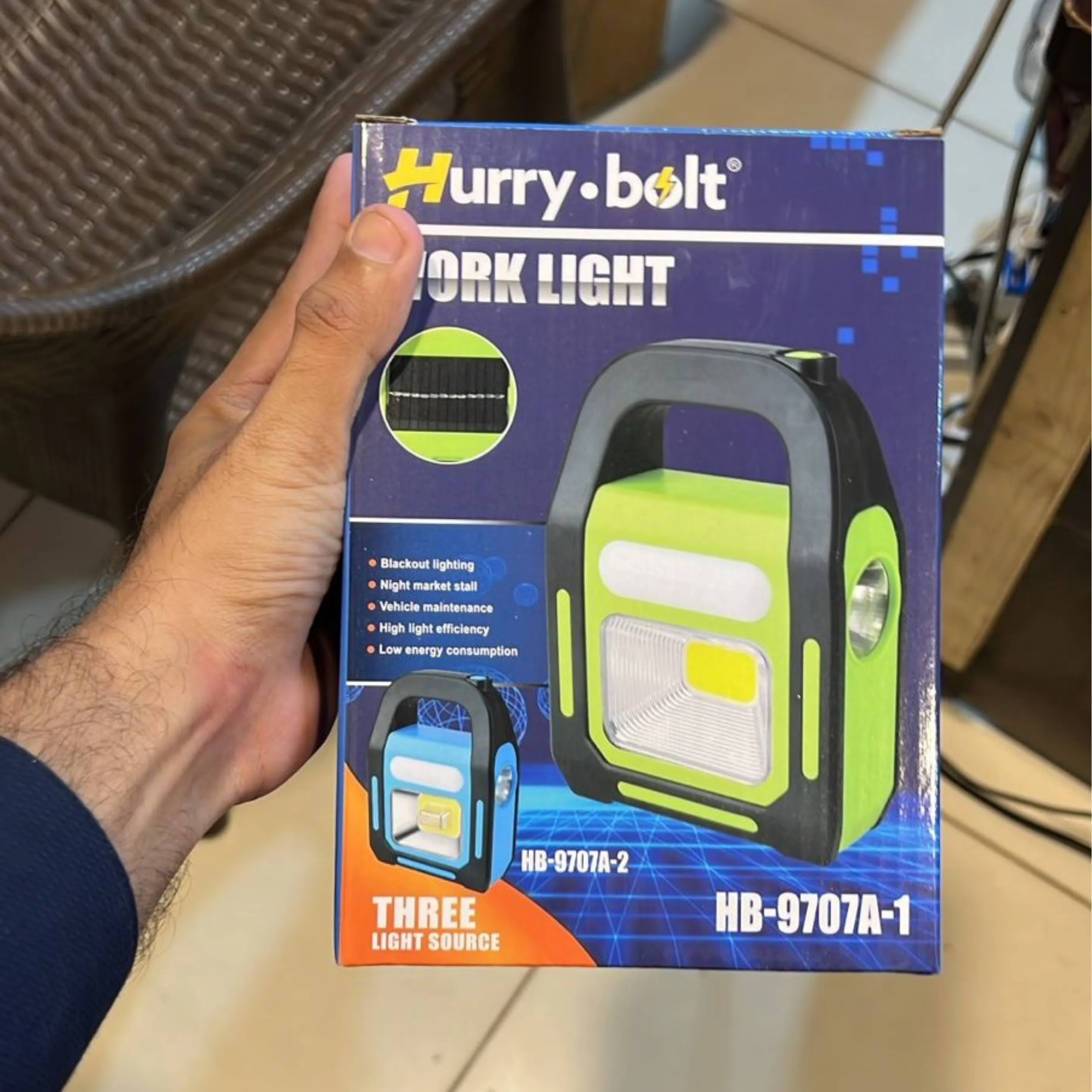 Hurry Bolt Solar LED Emergency Light Multiple Charging Options
