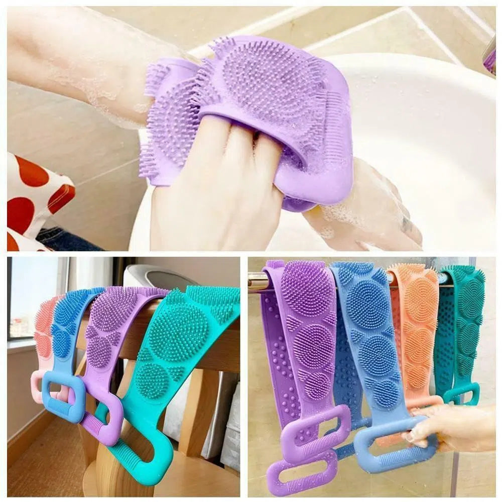Silicone Bath Body Brush Soft Exfoliating Back Scrubber - Front View