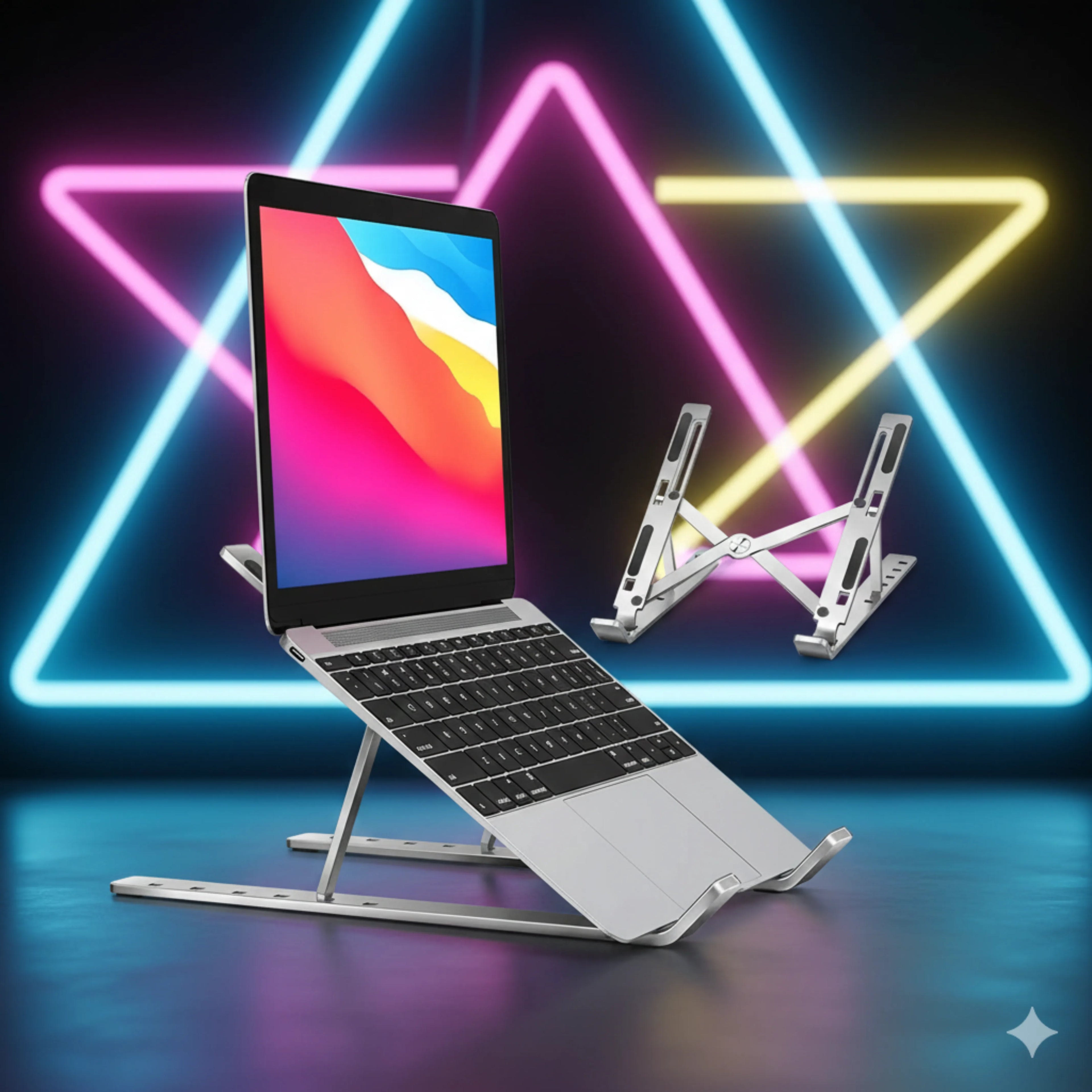 Speed-X Aluminium Laptop Stand 6 Angle Adjustable Heavy Duty - Side View
