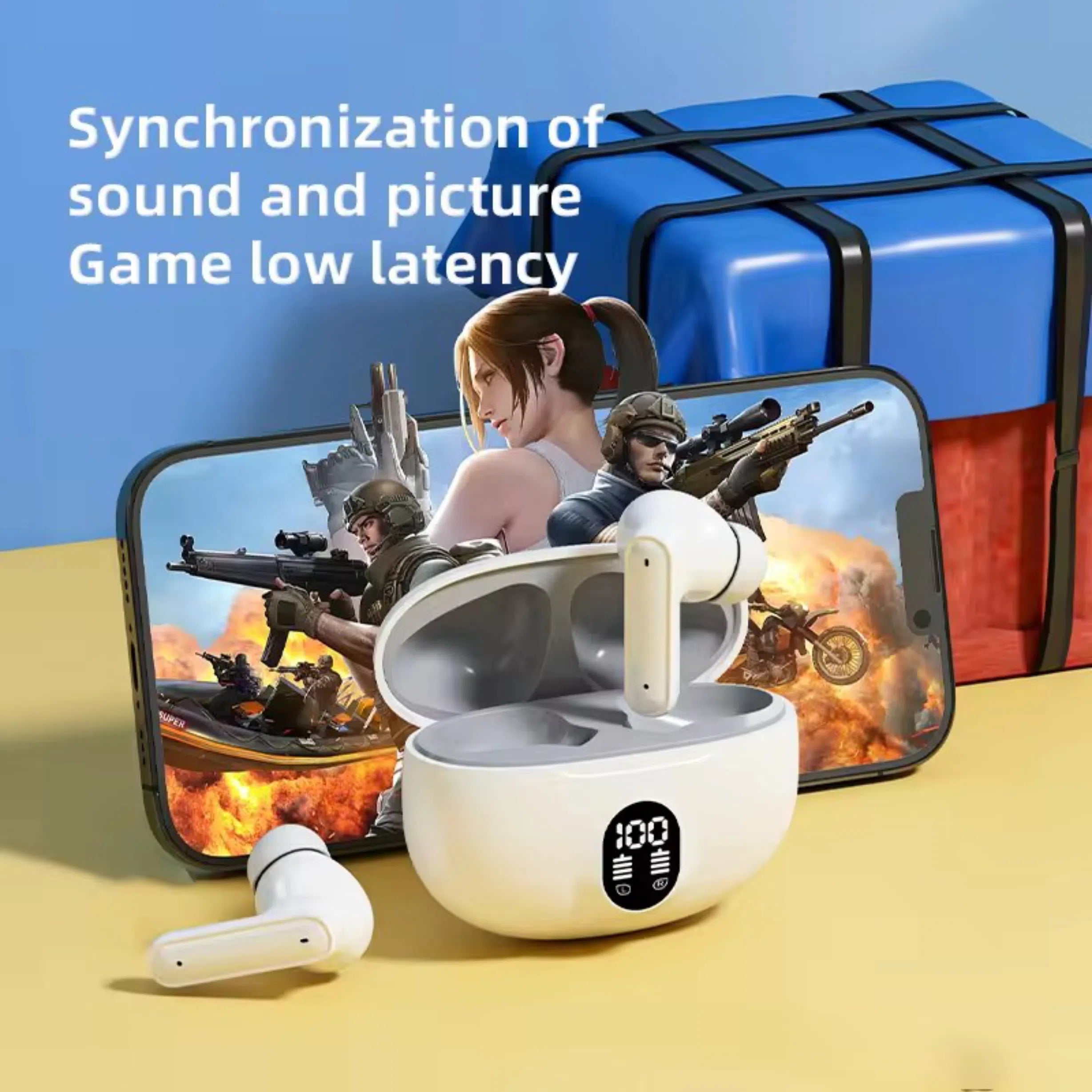 Stereo 895B Earbuds with Mic Bluetooth 5.3 - Charging Case