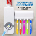 Automatic Toothpaste Dispenser with Toothbrush Holder | Wall Mount | Family Bathroom Accessory