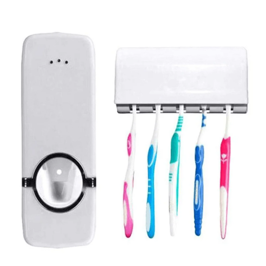 Automatic Toothpaste Dispenser with Toothbrush Holder | Wall Mount | Family Bathroom Accessory