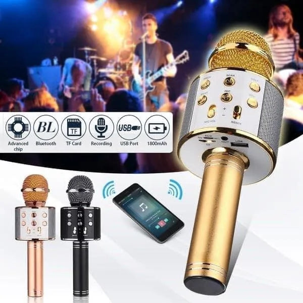 WS-Series Wireless Karaoke Mic Luxury Gold Color