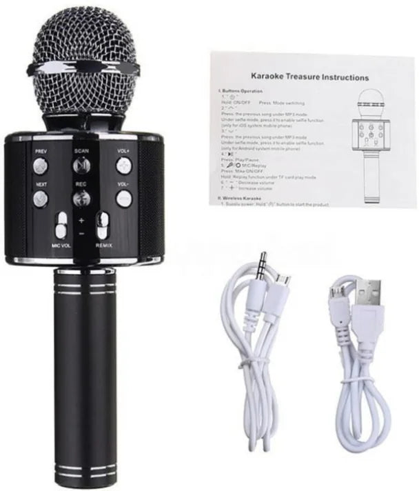 WS-Series Wireless Karaoke Mic Sleek Black Color